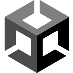 unity logo of an outlined cube